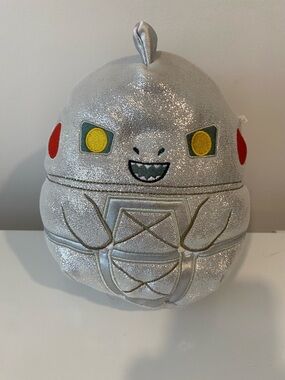 Squishmallows MechaGodzilla 8” Metallic Silver Plush Kellytoy Godzilla Toho 2023